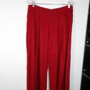 Ladies Red Wide Legged Pleated Pants Magnolia Hill Size 8 nwt